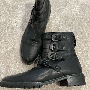 Stuart Weitzman leather combat boots size 8.5